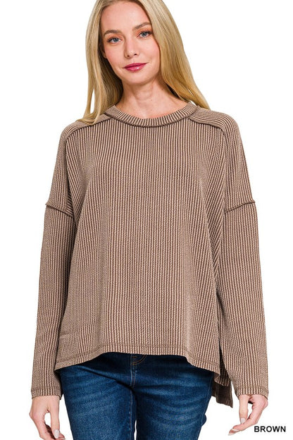 Alyssa Ribbed Long Sleeve Top