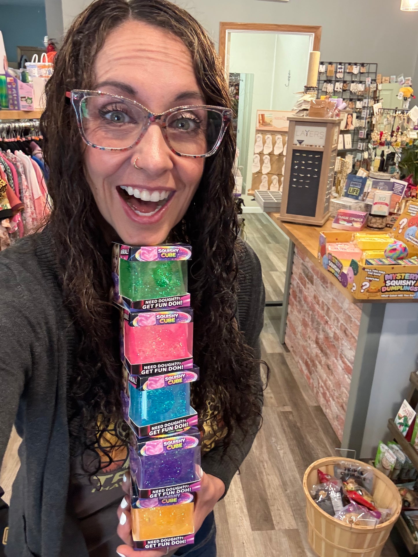 Squish & Squeeze Sparkle Cube Fidget Toy