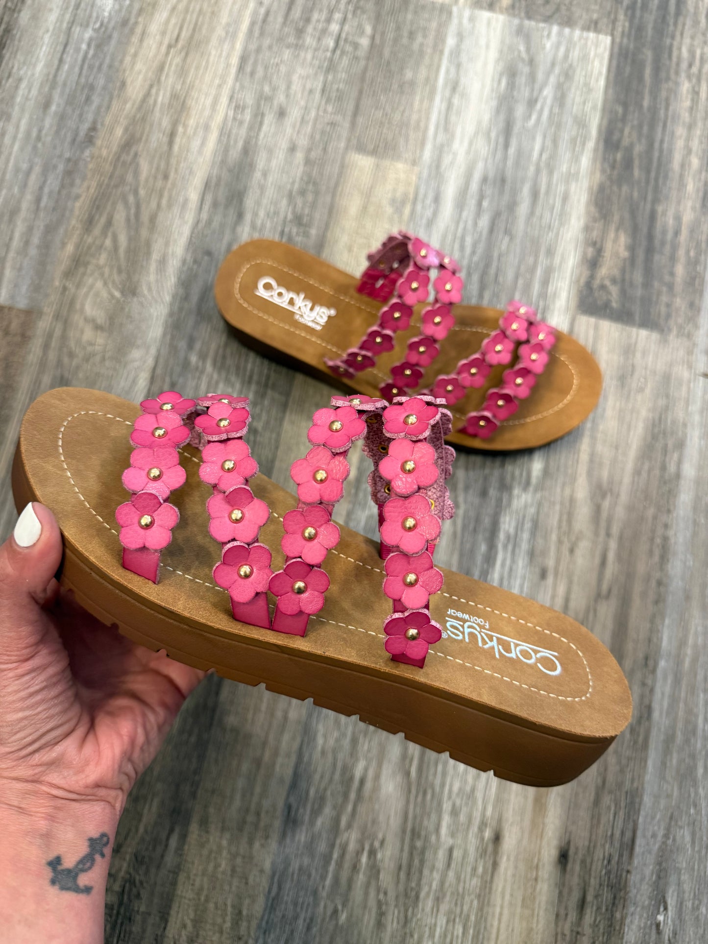 Garden Party Pink Corky’s Sandals