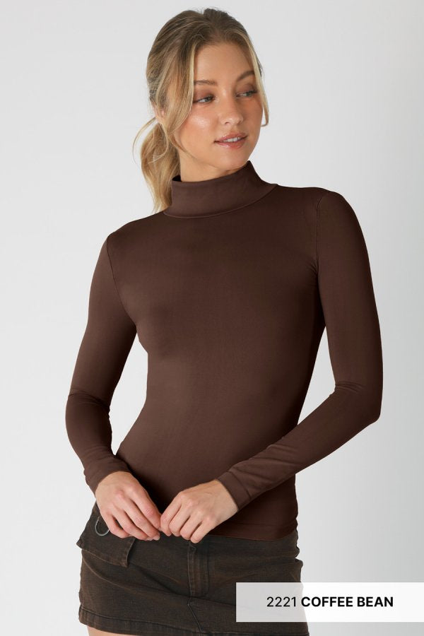 Trust Me Mock Neck Long Sleeve Top - One Size