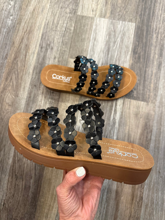 Garden Party Black Corky’s Sandals