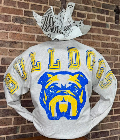 💙💛Vintage MFL Mar Mac Bulldogs Crewneck Sweatshirt - Ash Grey