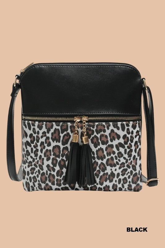 Leopard Tassel Crossbody Purse