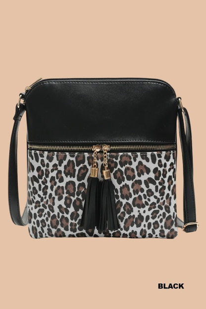 Leopard Tassel Crossbody Purse