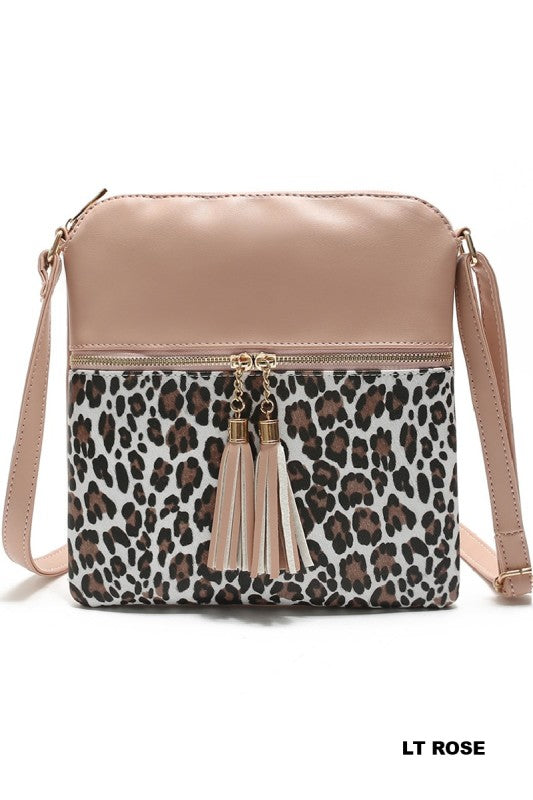 Leopard Tassel Crossbody Purse