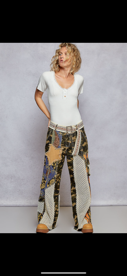 CamoStar Patchwork Wide Leg Pants