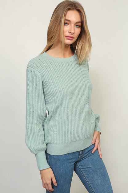 She’s So Chic - Sage - Pointelle Sweater