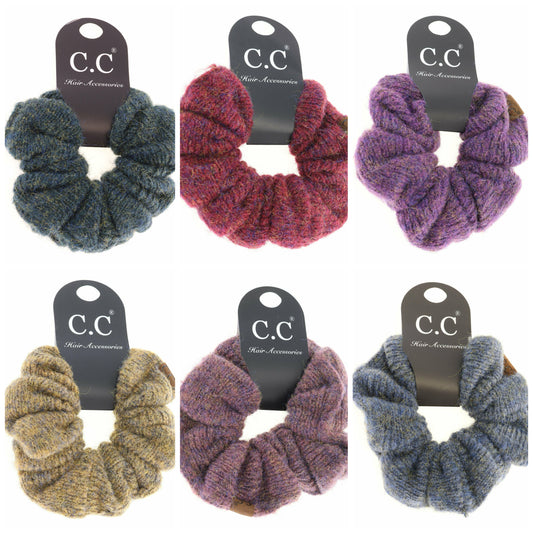 Two-tone Knit Ponytail C.C  Scrunchie