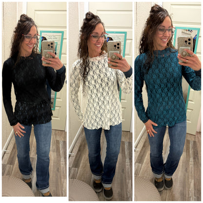 Layla Long Sleeve Relaxed Fit Lace Top