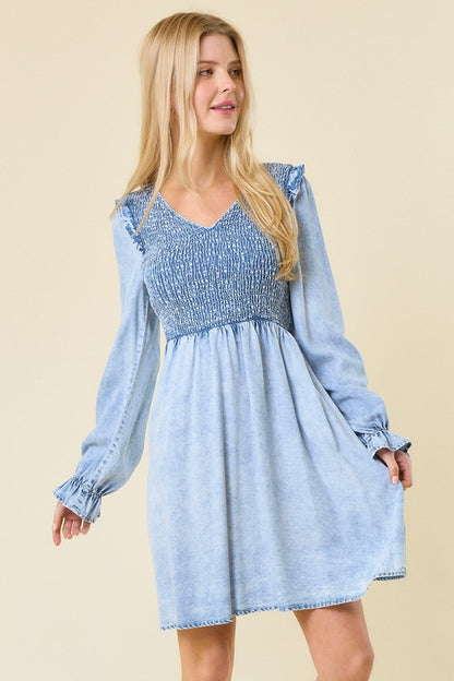 Bell Chambray Denim Dress