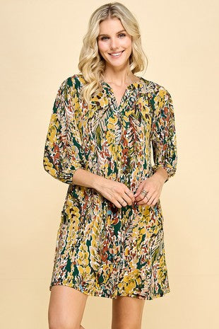 Signs of Spring 3/4 Sleeve Dress