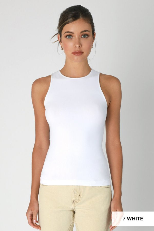 White High Neck Trust Me Tank