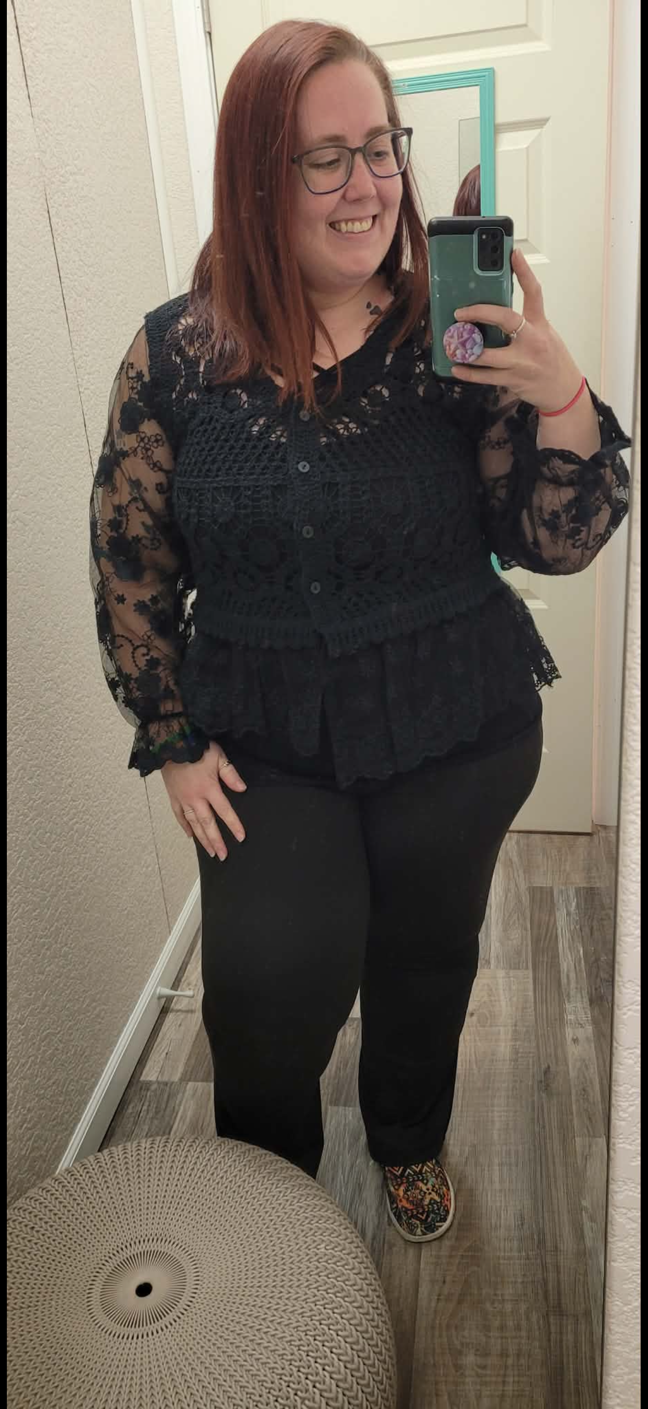 Jasmine Black Lace - Peplum Cardi