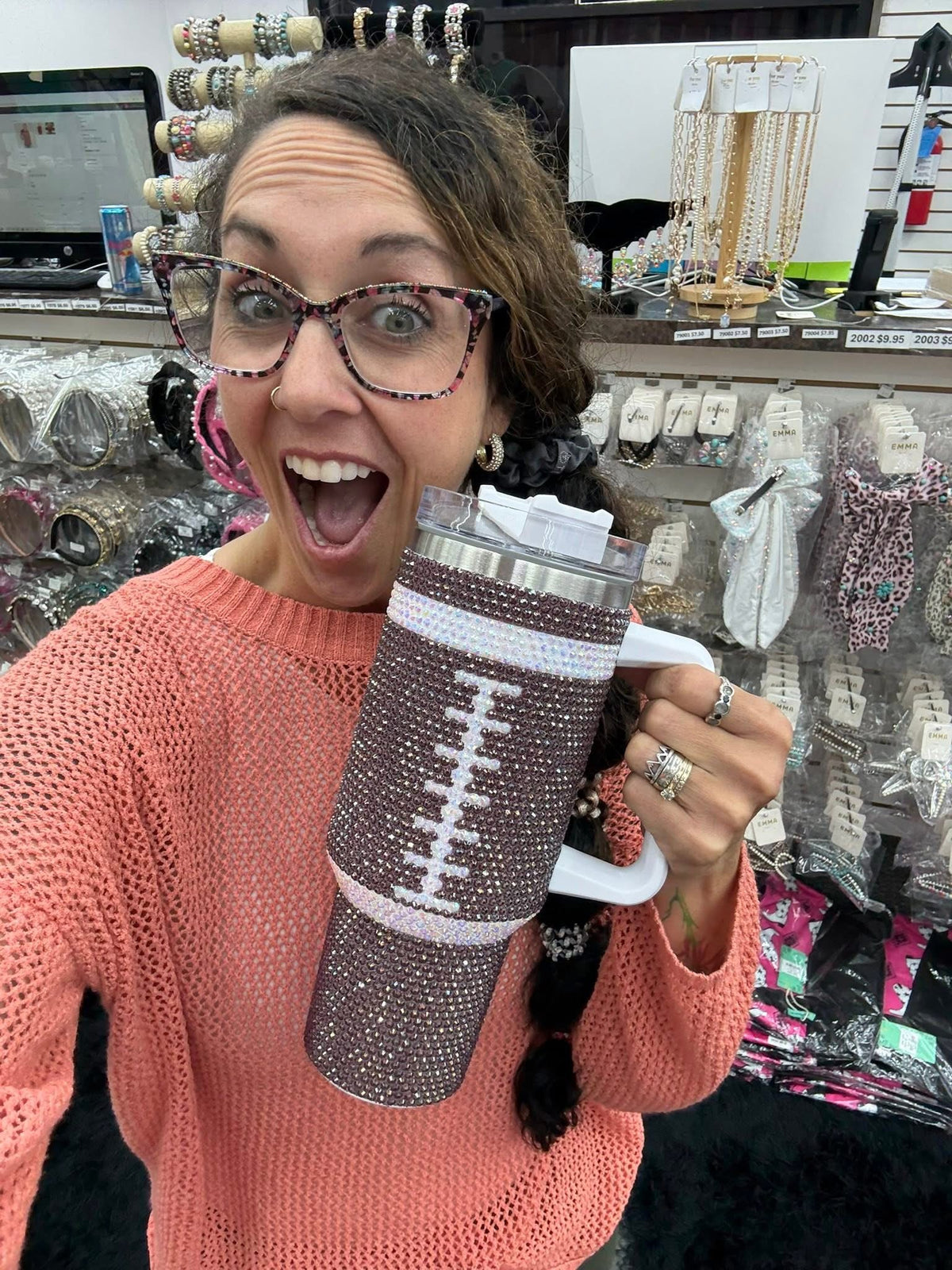 Football Bling Tumbler