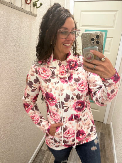 Autumn Blossom Soft Funnel Neck Pullover By Michelle Mae