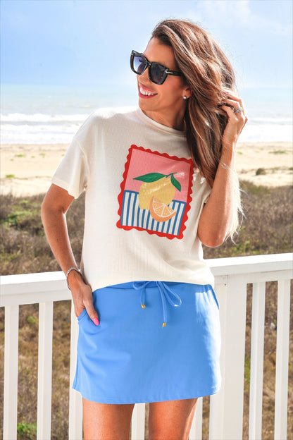 Weekend Waffle Tee- Lemon