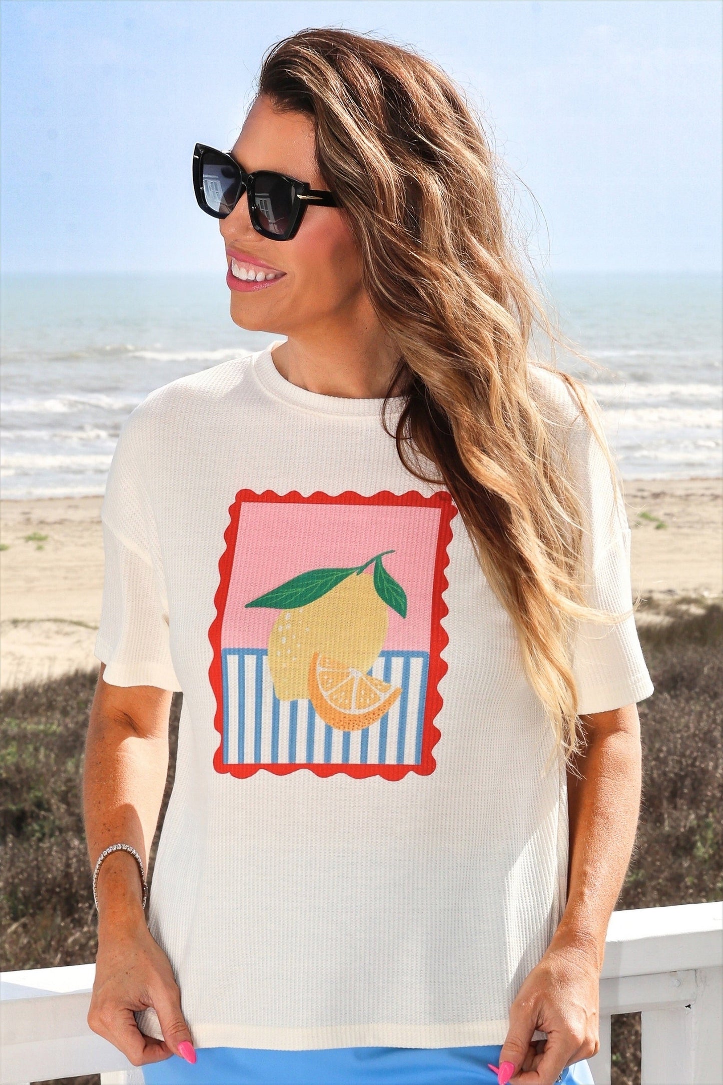 Weekend Waffle Tee- Lemon