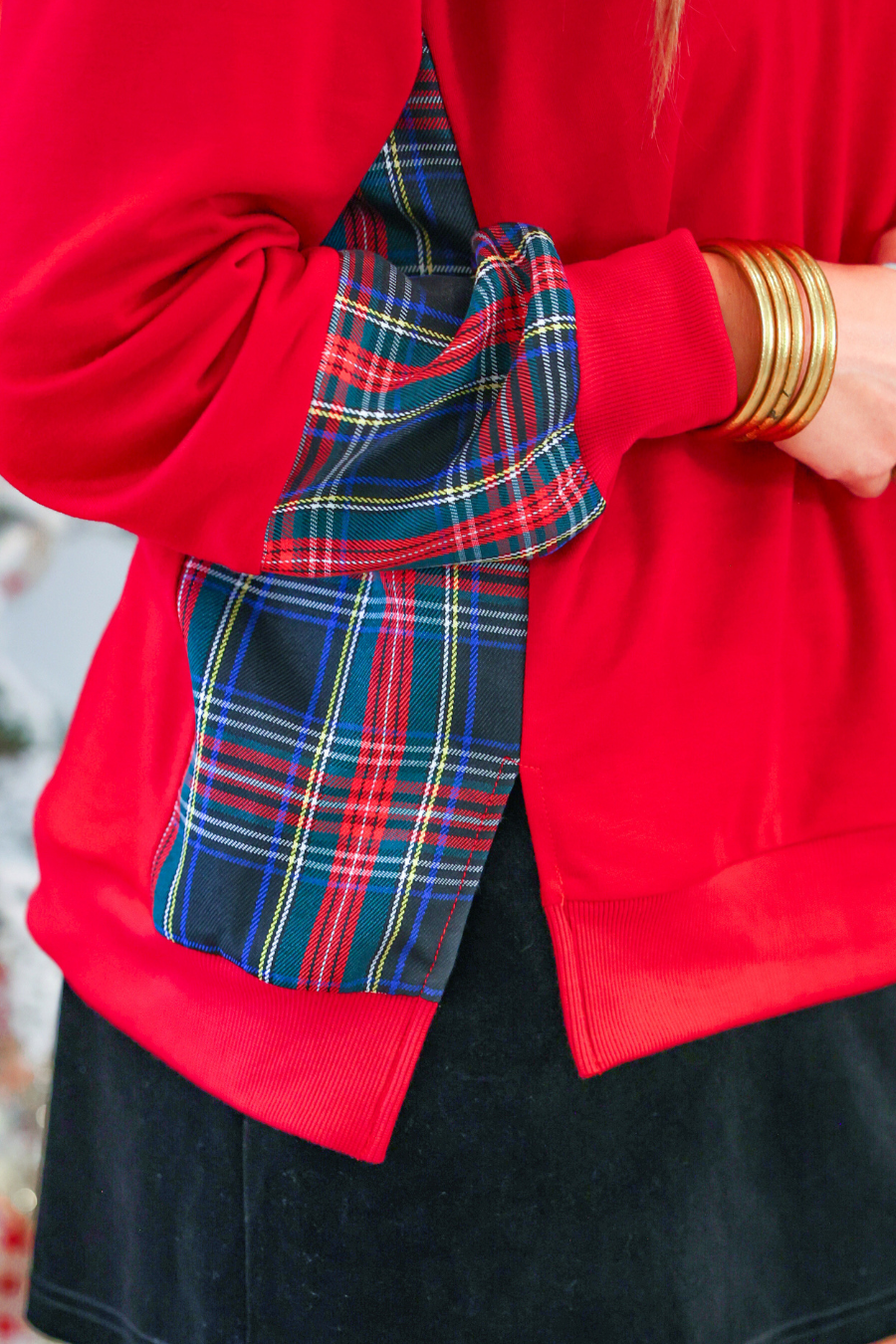 PREORDER- Juniper Pullover- Red/Black Plaid