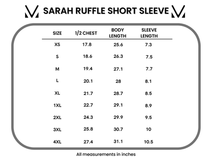 PREBOOK Sarah Ruffle Short Sleeve Top - Lavender Hearts
