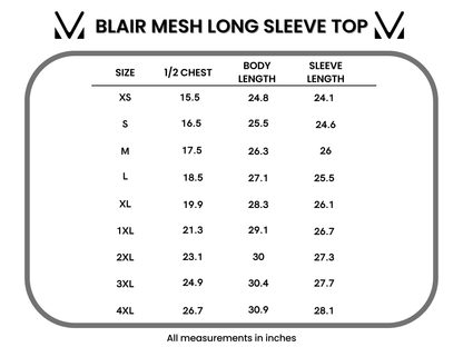 Checkers Blair Mesh Long Sleeve Top