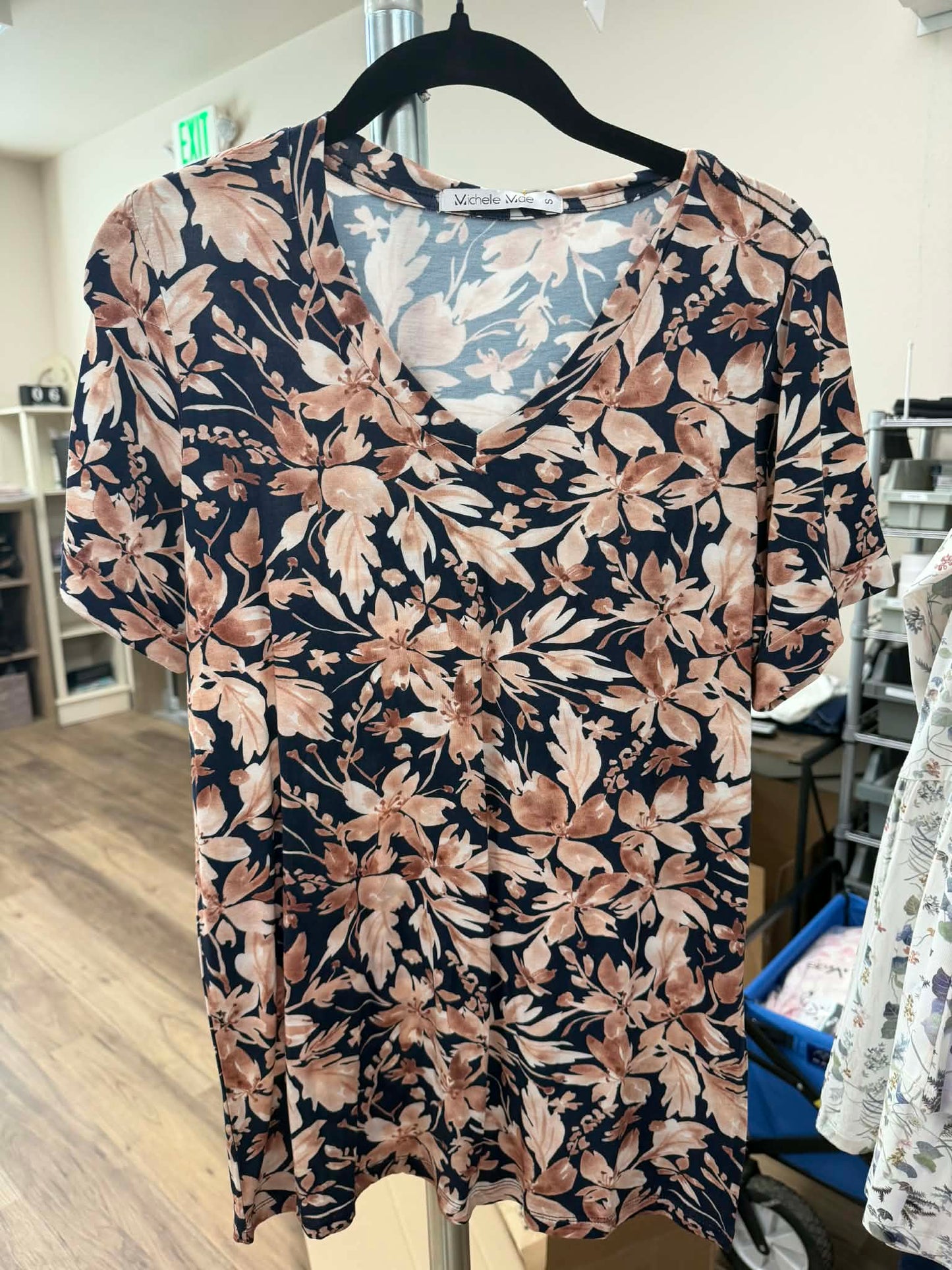 Sophie Tee - Navy Autumn Petals