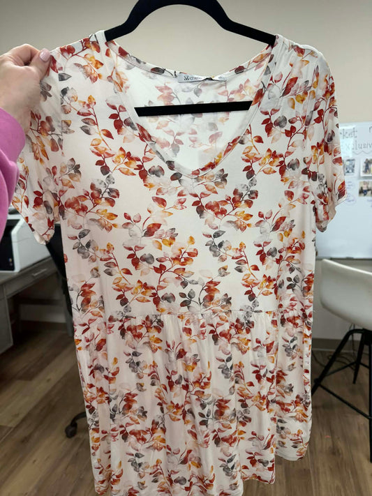 Sarah Ruffle Short Sleeve - Autumn Watercolor
