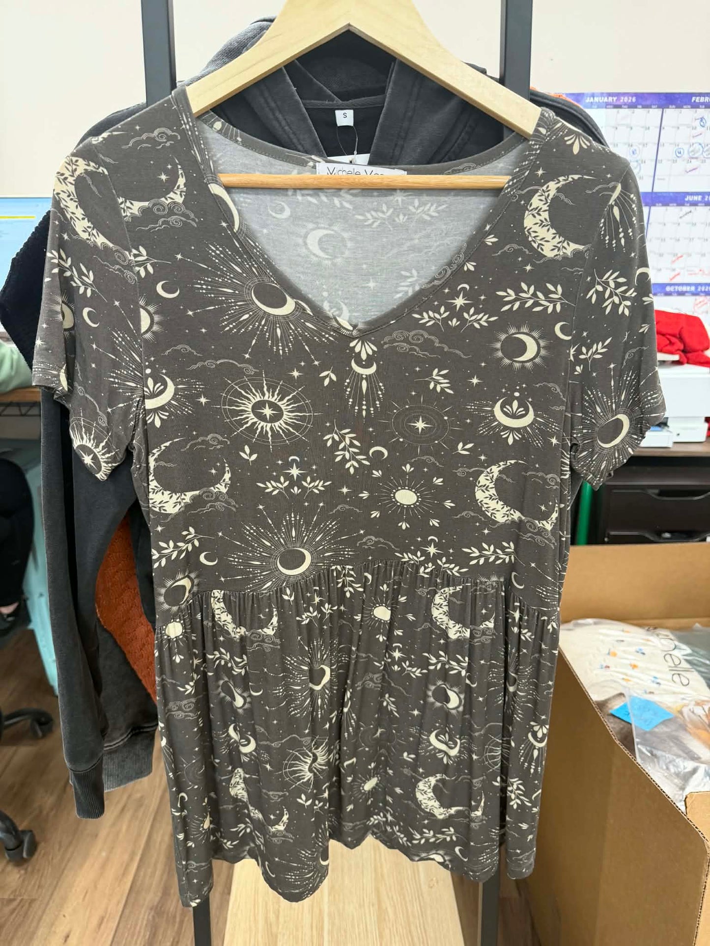 Sarah Ruffle Short Sleeve - Celestial Nights