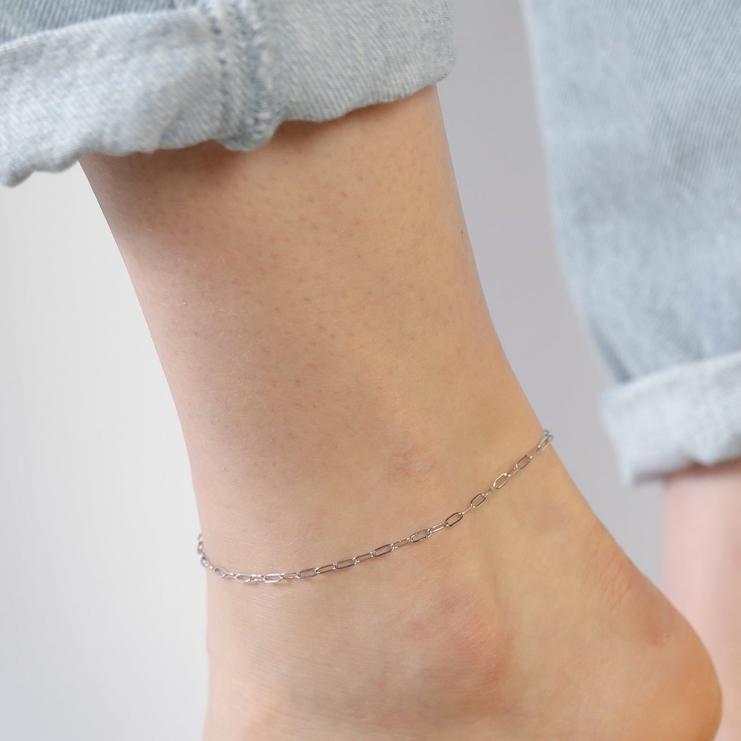 Resort - Mini Paperclip Anklet - SS & WR
