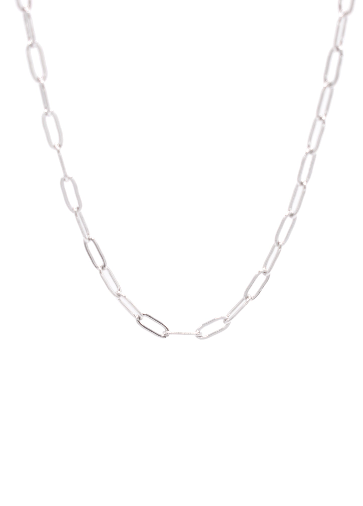 Resort - Classic Paperclip Chain Necklace - SS & WR