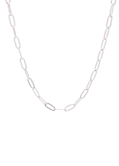 Resort - Classic Paperclip Chain Necklace - SS & WR