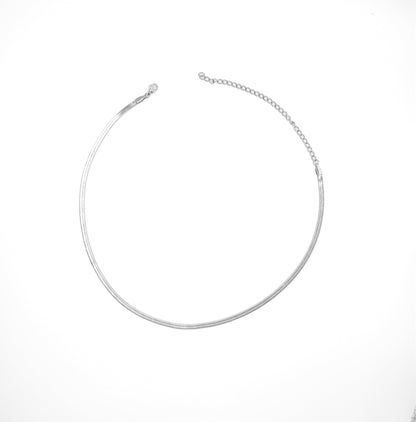 Resort - Classic Herringbone Chain Necklace - SS & WR