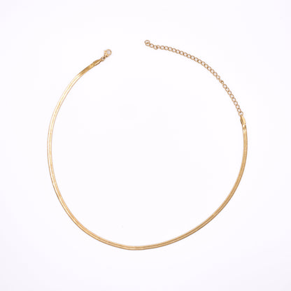 Resort - Classic Herringbone Chain Necklace - SS & WR