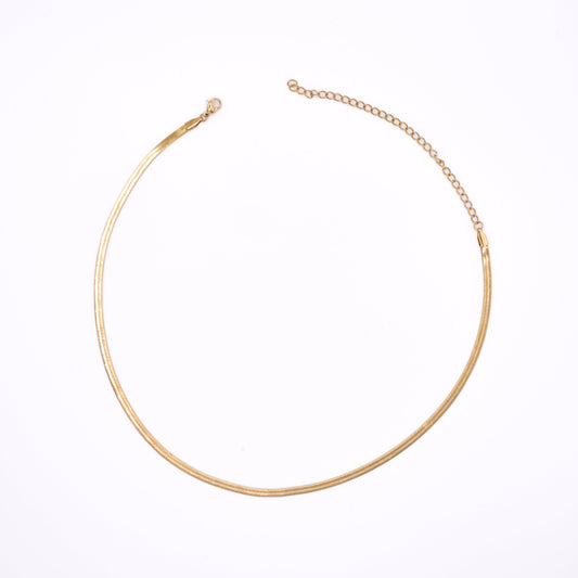 Resort - Classic Herringbone Chain Necklace - SS & WR