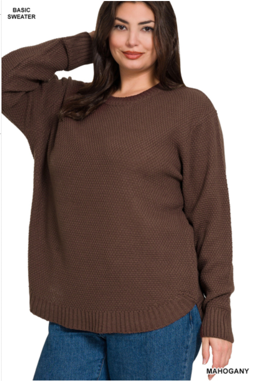 Rita - Mahogany - Basic Sweater