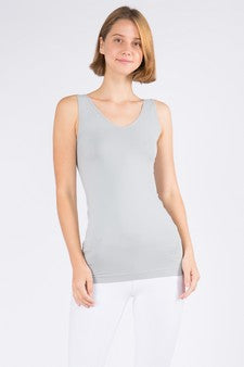Reversible V or U neck Second Skin Tank - One Size