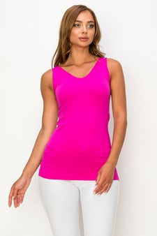 Reversible V or U neck Second Skin Tank - One Size