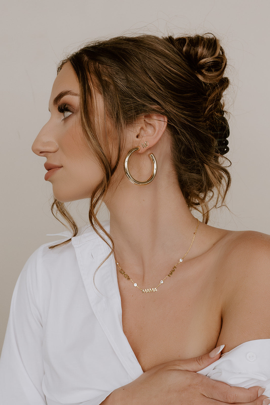 Custom Cherish Crystal Multiple Name Necklace - Water Resistant