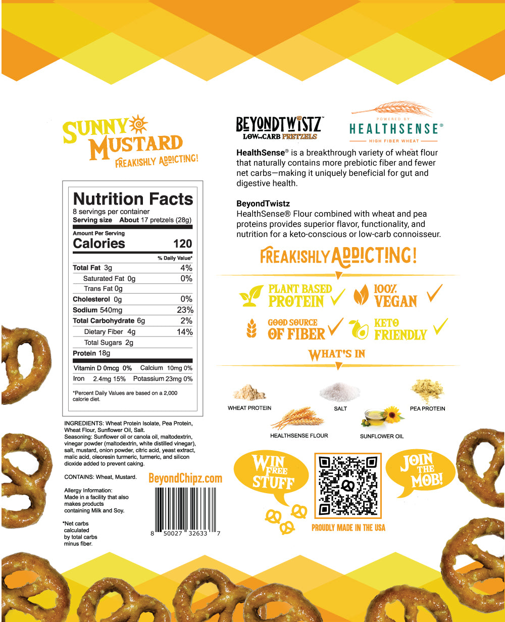 Low Carb Pretzels Sunny Mustard