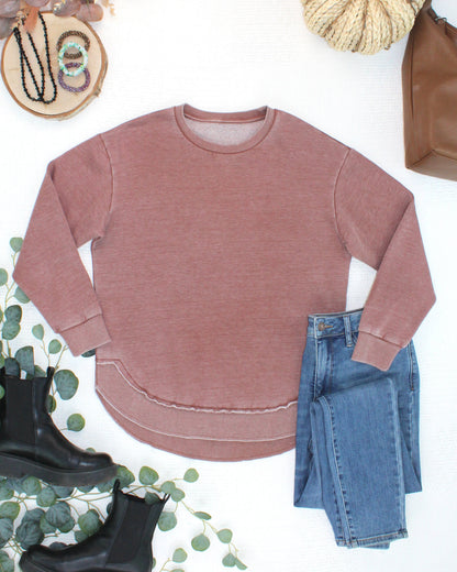 MARKET EXCLUSIVE Vintage Wash Pullover - Brown