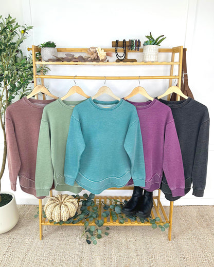 MARKET EXCLUSIVE Vintage Wash Pullover - Brown