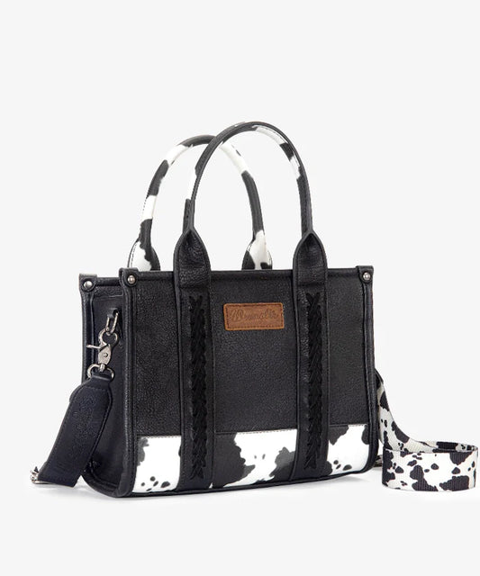 Wrangler Black Cow Crossbody Tote Bag