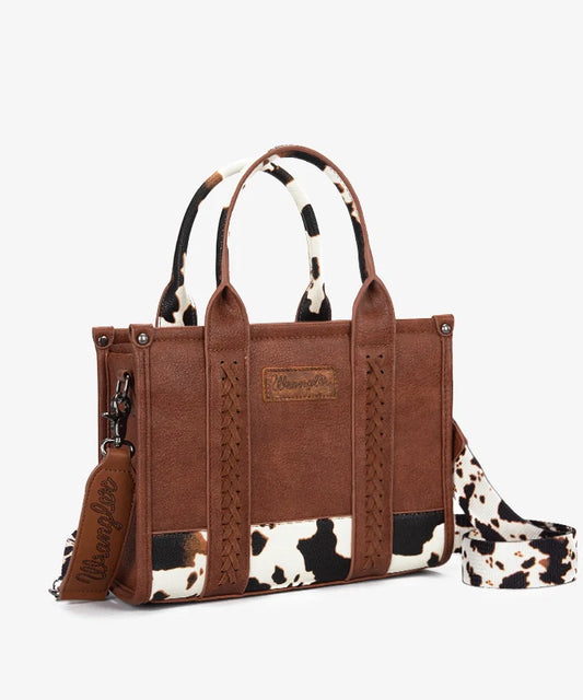 Wrangler Brown Cow Crossbody Tote Bag