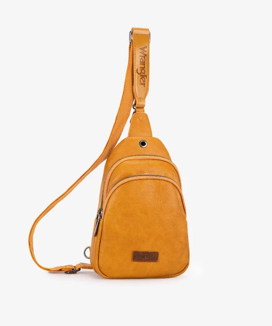 Wrangler Dual Zippered Sling Bag Yellow