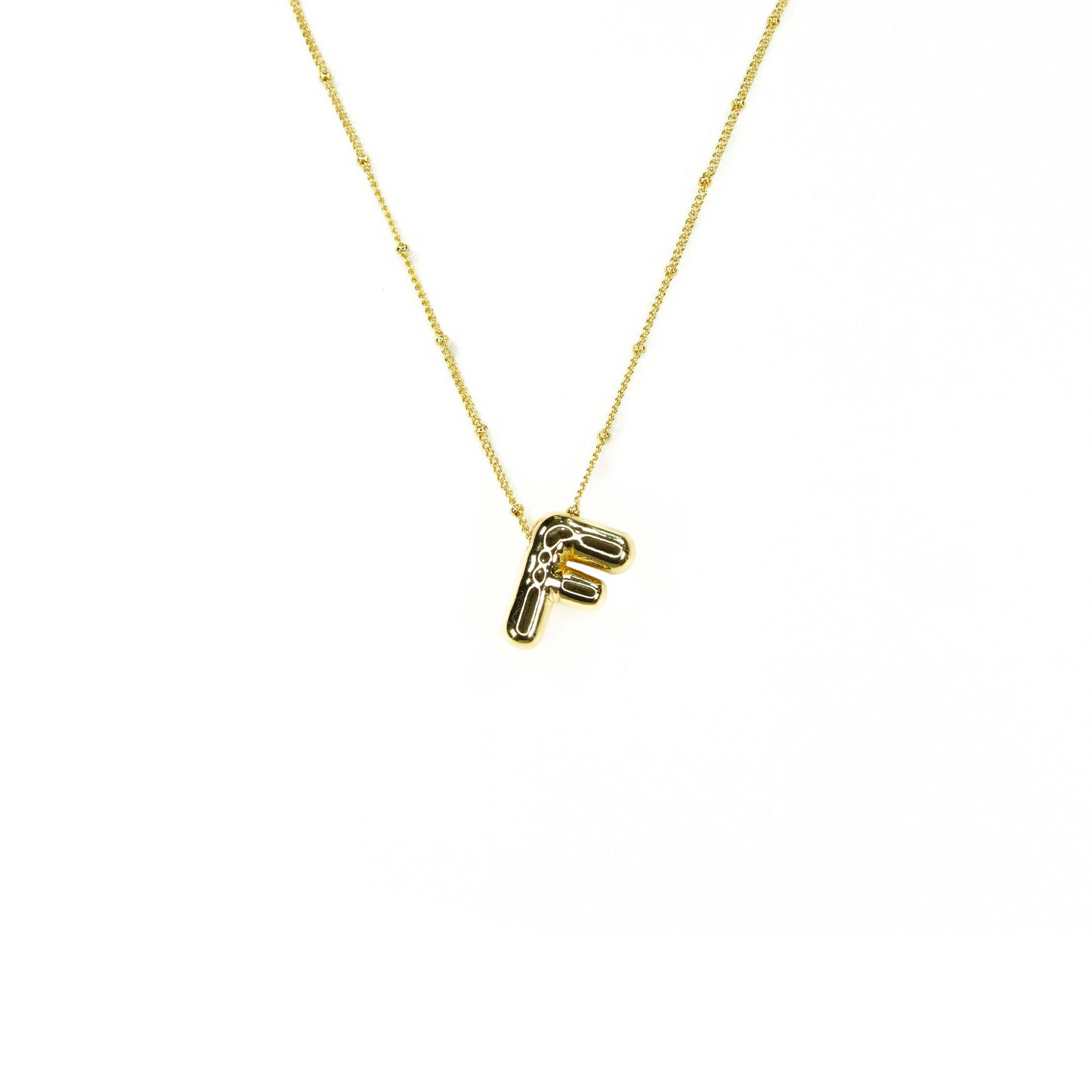 Initial Balloon Bubble Gold Necklace