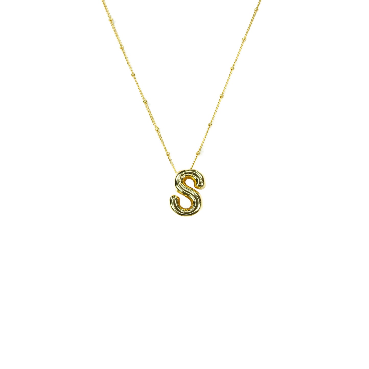 Initial Balloon Bubble Gold Necklace