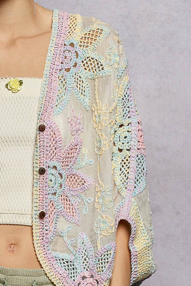 Obsession Crochet Cardigan : RAINBOW / One Size