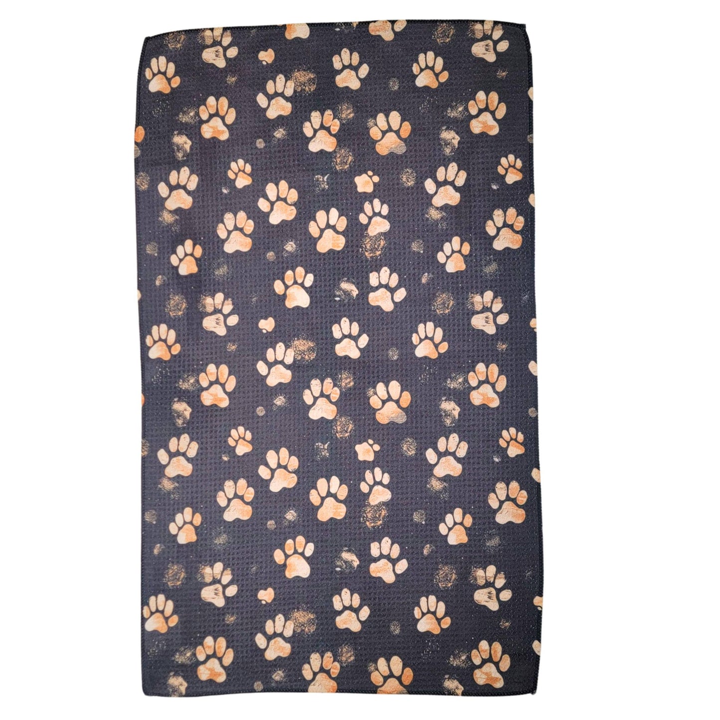 Dog Paw Prints Summer Waffle Kitchen Tea Towels