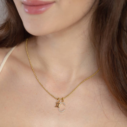 Skinny Rope Chain Necklace | Threader Charm Necklace : Gold / 16 Inches