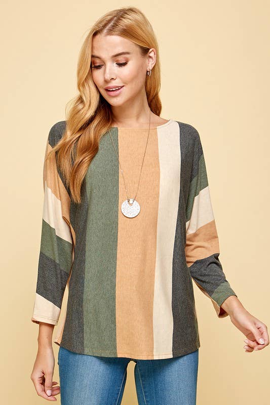 Sophie Striped Dolman Sleeves Top