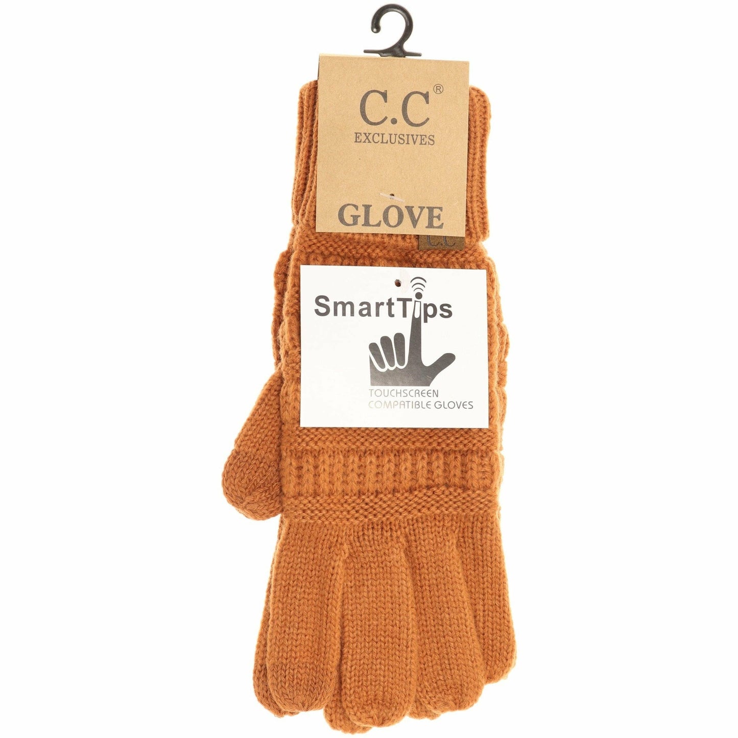 Indie Pink Solid Cable Knit CC Gloves: